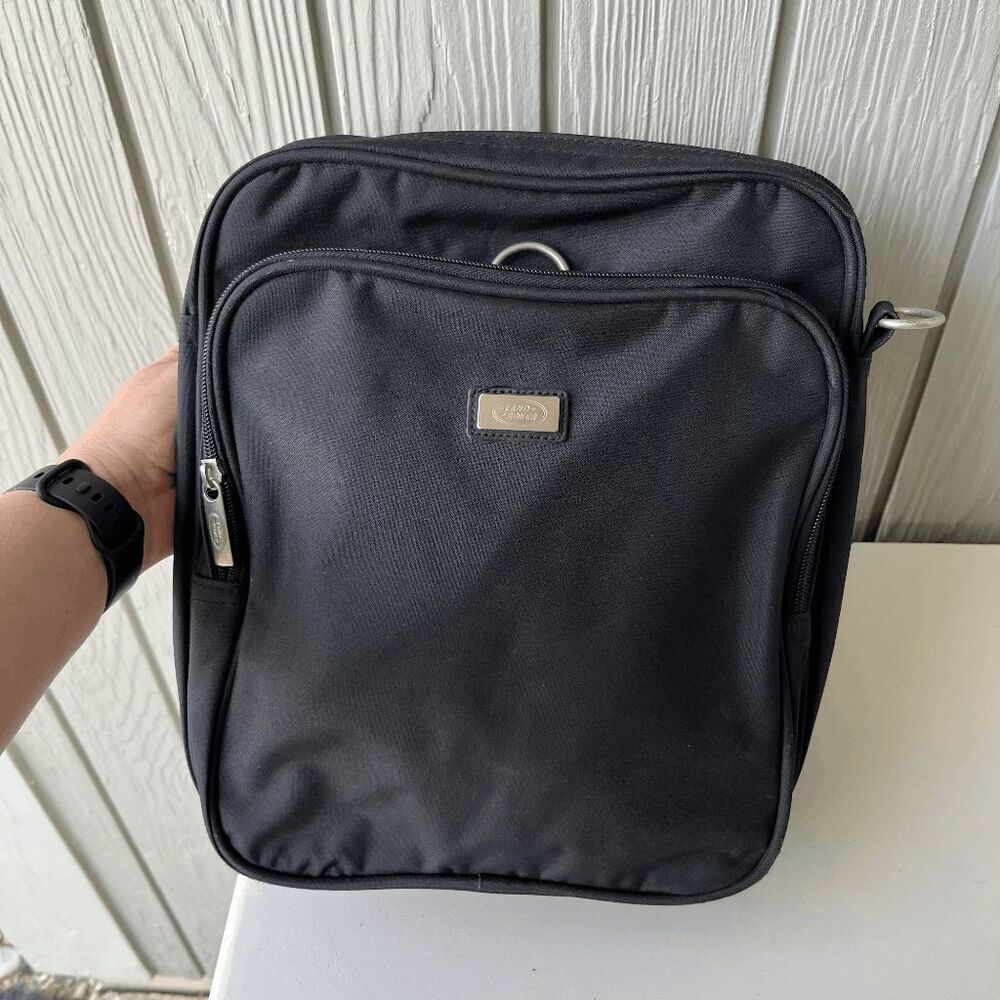 Land Rover Black Collapsible Duffel Tote Travel Bag with Shoulder Strap